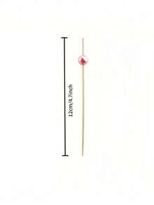 100PCS Heart Fancy Toothpicks For Appetizers, Disposable Bamboo Fruit Picks, 4.7 Inch Long Decorative Wooden Toothpicks Skewers, Heart Bamboo Skewers For Appetizers, Fruits, Cupcakes, Charcuterie, Drinks Garnish Christmas Holiday Wedding Valentine's Day Party Birthday Party Decorations Supplies