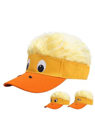 1pc Funny Novelty Yellow Duck Decorated Baseball Cap, Costume Hat For Stage Performance, Party, Street Fashion
