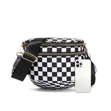 Classic Checkered Design Crossbody Bag–Matches Diverse Styles For Outings, Commutes & Leisure Time  Ample Space For Daily Errands, Casual Outings & Travel Adventures - 黑白格子 - 查看 6