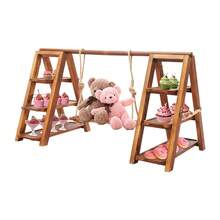 Wooden Cupcake Stand, 3 Tier Cupcake Display Stand For Dessert Display, Dessert Stands With Serving Tray And Foldable Stand For Party, Birthday, Wedding, Events Home Party Decoration Table - Wood Color - View 9