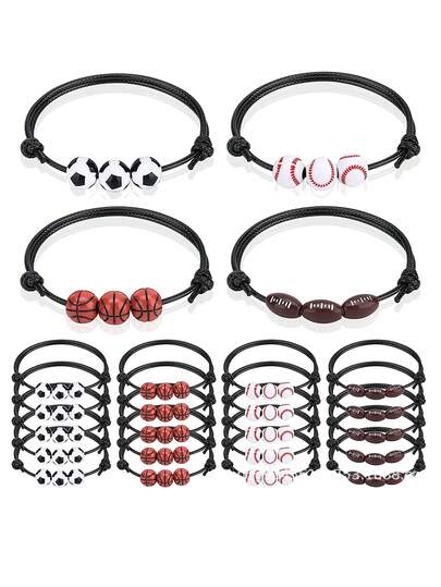 20 件串珠编织运动手链套装，适合节日和派对