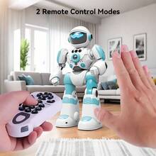 LIPETY Smart Voice Control Robot Toy For Kids,Programmable RC Robot ToyWith Record Voice & Gesture Sensing Control, USB Rechargeable 3-Key Remote,Music, Lights & Recordingfor Toddler For Boys & Girls Ages 3-10Years Old And L Gift ,For Christmas, Birthdays Or Other Holidays - 藍色 - 查看 6