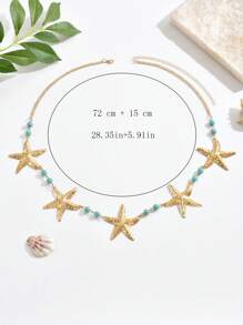 1pc Bohemian Waist Chain Starfish Turquoise Waist Chain Women Belt Gold ...