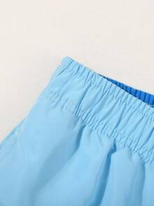 Men's Swim Trunks Solid Color Fashion Casual Quick Dry Swim Shorts With Pockets & Mesh Lining Beach Shorts For Beach Summer Holiday Swimming Surfing - Màu xanh nhạt - Xem 7