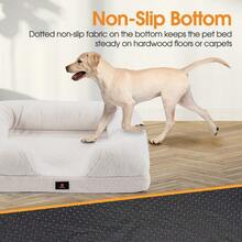 SUN YEE Memory Foam Dog Bed Pet Sofa Calming Bed Washable Removable White Large - White - View 6