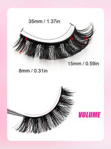 Asiteo 10 pares de pestañas postizas de visón falso con rizo D, esponjosas y gruesas, adecuadas para fiestas, bailes y maquillaje diario - Negro - Ver 4