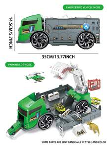 随机款式 1 套儿童玩具车 - 工程车、消防车、城市车、塑料玩具车、挖掘机、惯性车、可拼装多功能运输车辆、酷炫逼真的汽车模型、男孩和女孩的玩具车套装、圣诞节、万圣节、生日礼物、返校 - 彩色 - 查看 3