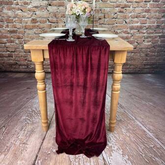 Glam Velvet Table Runner 10ft - Luxury Decorative Table Linen For Wedding Reception, Christmas, Halloween, Thanksgiving, Universal Holidays - Soft Velvet Fabric