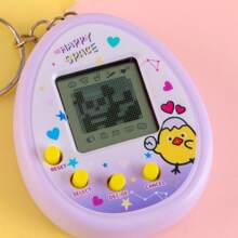 4 Stück elektronisches Haustier Spielzeug, Schwarz-Weiß-Bildschirm, tragbare Mini-Spielekonsole als Anhänger, virtuelles Haustier Aufzucht, elektronische Spielzeugmaschine, personalisiertes herzförmiges Aussehen, tragbares Design (kann als Schlüsselanhänger/Taschenanhänger verwendet werden), Geschenk für Feiertage/Halloween/Weihnachten/Schule