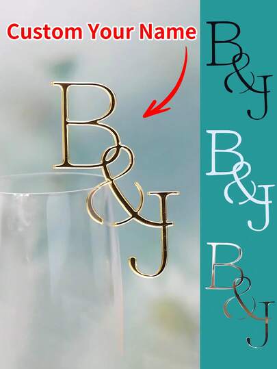 5-50Pcs Personalised Drink Stirrers, Drink Tags, Customizable Initials Heart Wedding Wine Charm, Customized Glass Markers, Laser Acrylic Cocktail Champagne Charms Decoration, 7.2x5.1cm, Black/White/Gold Mirror/Sliver Mirror, Multi-Functional, Ornamental Exquisite, Colorful, Vintage Custom, Personalized, Mother's Day Gift, Multi-Functional, Reusable, Ornamental, Exquisite, Adorable, Colorful, Cute, Funny, Custom, Personalized, Customized, Unique, Ideal Gifts For Her, Ideal Gifts For Him, For Anniversaries, For Birthdays, Teenager Novelty & Gag Toys