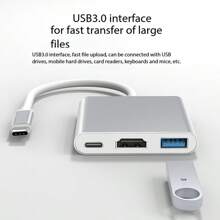 1PC双头八合一扩展坞HUB八合一电脑转换器三合一手机转换器多功能USB集线器+TYP-C扩展电脑手机转换器 - 彩色 - 查看 4