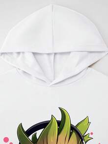 Marvel Oversized Hoodie-Sweatshirt mit Groot-Spritzer-Muster für Teenager/Tweens, lässig geschnittenes Langarm-Pullover-Top