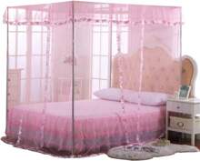 Pink Canopy Netting For Bed - 4 Corner Canopy For Beds, Canopy Bed Curtains, Bed Canopy For Girls Adults, Bedroom Decor (Full Size, Pink),11376874 - 玫紅色 - 查看 1