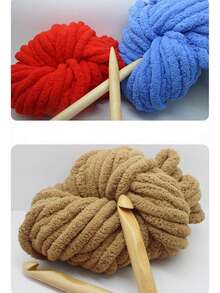 250g Super Chunky Chenille Yarn - Soft & Thick Polyester Fiber For DIY Handmade Knitting, Plush Texture Craft Yarn Suitable For Blankets, Pillows, Pet Beds, Scarves, Hats - Multi-Color Options Knitting Supplies, Knitting Yarn, Cozy Home Textiles, Textured Craft Materials, Fluffy Chenille Yarn - Multicolor - View 12
