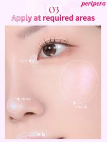 Peripera K-Beauty HEART POCKETBEAM 2色粉末高光盤，可暈染鑽石閃亮，光澤亮麗，絲絨觸感，持久防暈染，臉部、臉頰、眼部、身體多用途高光盤 - # 03 ANGEL CHEAT KEY - 查看 2
