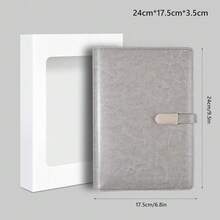 A5 Binder Organizer - Unisex Business Planner - PU Leather Journal -6 Ring Binder Refillable Diary Notepads, Travel Organizer Agenda For Men Women - Blue-671080 - Gray - 查看 7
