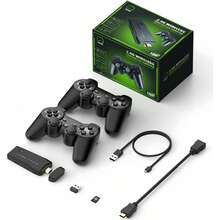 Consola de juegos retro, controlador inalámbrico, conecta a la televisión y disfruta en pantalla grande. - Negro - Ver 1