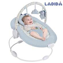 Portable Automatic Baby Rocking Chair With Music & Vibration, Removable Bar, Adjustable Recline, For Babies 0–6 Months, Max 9kg - Blue - View 2