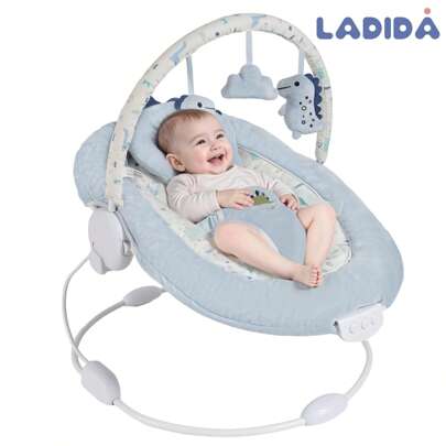 Portable Automatic Rocking Chair – Equipped With Music And Gentle Vibrations, Detachable Toy Bar With 3 Hanging Ornaments, Adjustable Tilt; Recommended For Early Stages From 0–6 Months, Maximum Load Around 9kg.