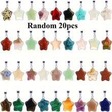 15/20/30pcs Assorted Natural Stone Pendant, Teardrop & Heart Shaped Charms, Suitable For Jewelry Making - Multicolor - View 17