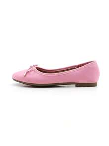 Womens Low Block Chunky Heels Pink Pumps Ladies Dress Shoes Round Toe Comfortable Office Slip On Shoes ROUDI-1 - Pink - View 6