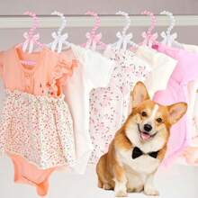 25 Pcs Small Pearl Hanger Mini Pearl Metal Elegant Clothes Hangers With Ribbon For Women Dog Cat (Pink,White) - Multicolor - View 7