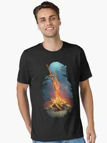 Dark Souls T-Shirt, Dark Sun Gwyndolin - Dark Of Big Hat Logan T-Shirt,8-Bit Gaming Cotton T-Shirt For Men & Women - Ultra-Soft Crewneck With Classic Console Graphic - Machine Washable & Skin-Friendly - Great For Daily Wear & LAN Parties - 黑色 - 查看 1