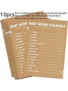Bộ trò chơi ghép chữ cho tiệc mừng em bé (30/20/10 lá), đồ dùng cho tiệc tiết lộ giới tính và tiệc rửa tội, thẻ trò chơi bằng giấy dày, vui nhộn và giải trí cho khách mời, trò chơi mừng em bé - Trò chơi ghép chữ mừng em bé, trò chơi mừng em bé vui nhất từ trước đến nay - Nhiều màu - Xem 9