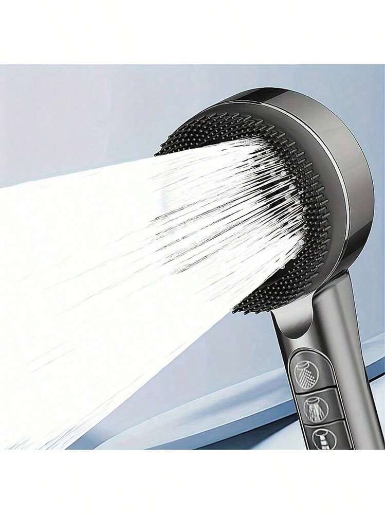 1 st handhållet högtrycksduschmunstycke med superstark stråle, levereras med 8 st importerade filter / enkel att installera, ingen el krävs, lämplig för hemmabruk, badrumstillbehör | Praktiska badrumstillbehör | Iögonfallande duschmunstycke, duschmunstycke och slang badrumstillbehör badrumsverktyg - Multifärgad - Visa 4