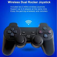 Consola de juegos retro, controlador inalámbrico, conecta a la televisión y disfruta en pantalla grande. - Negro - Ver 5