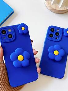 1个时尚花卉气垫手机支架及花朵装饰支架，兼容苹果16/15/11/12/13/14 Pro Max/Xs/Xr/11 Pro/11 Pro Max/12 Pro/12 Pro Max/13 Pro/13 Pro Max/7 Plus/14 Pro/14 Pro Max/14 Plus/8 Plus/SE2，三星Galaxy A02/A03/A03CORE/A04/A04E/A05/A05S，防水、防震、防摔、防刮，国际版，非国内版 - 寶藍色 - 查看 4