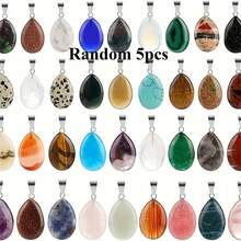 15/20/30pcs Assorted Natural Stone Pendant, Teardrop & Heart Shaped Charms, Suitable For Jewelry Making - Multicolor - View 26