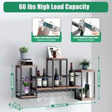 YUNRUX Wine Rack & Wine Glass Rack - Black - View 1