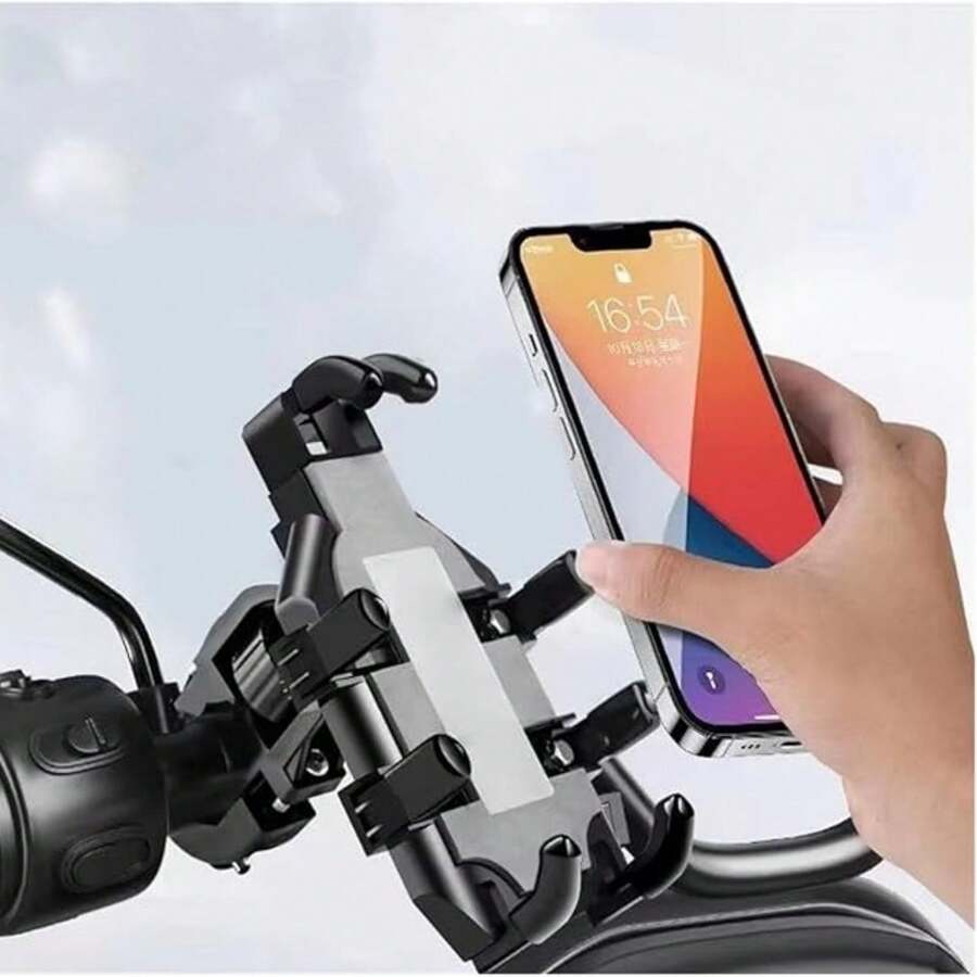 New Choice For Cycling! Motorcycle Phone Holder - Super Strong Vibration Resistance, 360 ° Free Rotation, Suitable For All Phones, Easy Navigation At Any Time Without Obstruction! - Black - View 1
