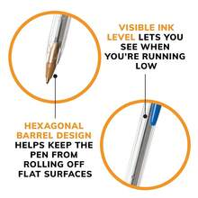 BIC Cristal Xtra Smooth Blue Ballpoint Pens, Medium Point (1.0mm), 24-Count Pack, Extra Smooth And Reliable Ballpoint Pens-858451 - 藍色 - 查看 6