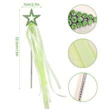 Silber 33 cm (ca. 13 Zoll) Sternenzauber-Stab, Engel-Stab, Prinzessinnen-Stab, Feenzauber-Stab, versilberter Stab, silberner Sternenzauber-Stab, geeignet für Weihnachten, Thanksgiving und Festivalaufführungen