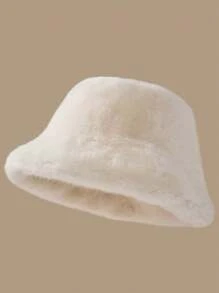 新款时尚女士秋冬毛茸茸渔夫帽，蓬松加厚百搭可爱渔夫帽，纯色休闲亚克力毛绒装饰帽，秋冬冬装 - 毛漁夫帽毛絨 - 查看 23