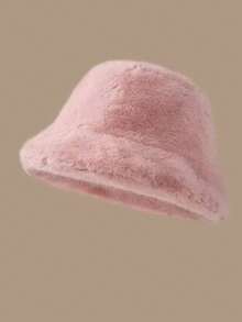 Herbst/Winter Plüschmütze für Damen, modischer warmer neuer flauschiger Fischerhut, vielseitiger einfarbiger Lässig Polyester windundurchlässiger Beanie Mütze für Herbstoutfits