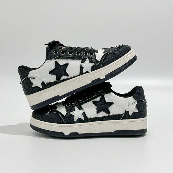 New Casual Sneakers Star Pattern Sports Shoes, Comfortable Non-Slip Breathable Athletic Shoes For Women (Size 35-42)