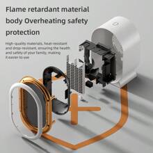 1个1200W大功率PTC加热便携式电暖器，适用于办公室、宿舍、书桌、旅行、家庭使用