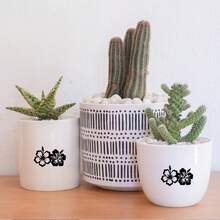 Pegatinas de flores de hibisco para el espejo retrovisor del coche, pequeñas flores de hibisco, flores, calcomanías para espejos de coche, mini calcomanías, calcomanías pequeñas, vinilo para interiores/exteriores, múltiples colores, accesorios de decoración para el coche - Unitalla - Ver 7