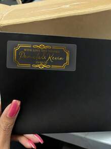 30-300Pcs Custom Wedding Stickers,Personalize Name Label Stickers,Customizable Text Transparent Stickers,Customized Thank You Stickers,Wedding Favor Stickers,Gold Stamping Rectangle,Bride And Groom,Birthday Gifts,Anniversary,Christmas,Bridesmaids,Invitations,Gift Box,Men,Women,Sisters,Unique Gifts