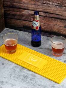 1pc Customized Bar Table Runner, Personalized Bar Mat, Coffee & Cocktail Mat, Home Bar Accessories, Artistic Rubber Coaster, Gift For Father, Boyfriend, Customized Coaster - Yellow - View 14