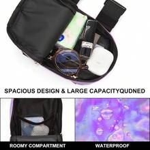 Holographic Thigh Bag For Women Adjustable Carnival Leg Bag Colorful Fashion Rave Phone Holder For Party Travel - màu đen - Xem 2