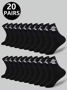 5 Pairs/10 Pairs/20 Pairs/ Men's Casual Socks, Mid Length Socks, White Socks, Winter Socks, Black Socks, Sports, Fall Socks