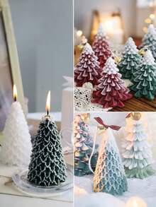 1/4 Stücke Weihnachtsbaum Silikonformen - DIY 3D Kerzen/Seife/Schokolade Herstellungsset - Baby Shower Gastgeschenke & Weihnachtsdeko Bastelzubehör