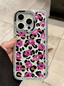 Ốp lưng điện thoại thời trang cao cấp màu hồng lấp lánh đính đá sequin, 1 chiếc. Ốp lưng điện thoại chống sốc toàn thân, mạ điện, viền đá lấp lánh hình ngôi sao, trong suốt, họa tiết da báo, môi hồng. Tương thích với iPhone 17/17 Air/17 Pro/17 Pro Max, 16, 16 Pro, 16 Plus, 16 Pro Max, 15, 14, 14 Pro Max, 13, 12, 11. Quà tặng mùa xuân, tiệc tùng, sinh nhật. - Trong sáng - Xem 5