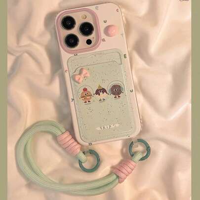Ốp lưng chống sốc kèm dây đeo thẻ cao cấp, họa tiết hoa 3D nhiều màu sắc, tương thích với Apple 16 Pro Max/ 15 Pro Max, 11, 12, 12, 11 chống rơi, 14 Pro/13, 17 Pro Max/17/Pro/17 Plus/17, phong cách mùa hè, quà tặng mùa xuân.