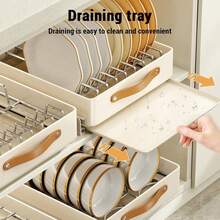 Telescopic Drawer With Handle & Adhesive, Extendable Drawer For Kitchen Cabinets, Spice Rack, Drawer Organiser, Kitchen Storage Shelves For Kitchen, Bathroom, No Drilling - 25*48CM - View 5