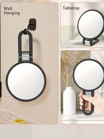 1pc 2/5/10/15X Magnifying Mirror With 1X Normal View, Double-Sided Handheld & Standing,Magnifying Handheld Mirror Double Sided,Magnification Hand Mirror,Travel-Friendly Folding Handle,360-Degree Adjustable Rotation, Portable For Makeup & Vanity Us